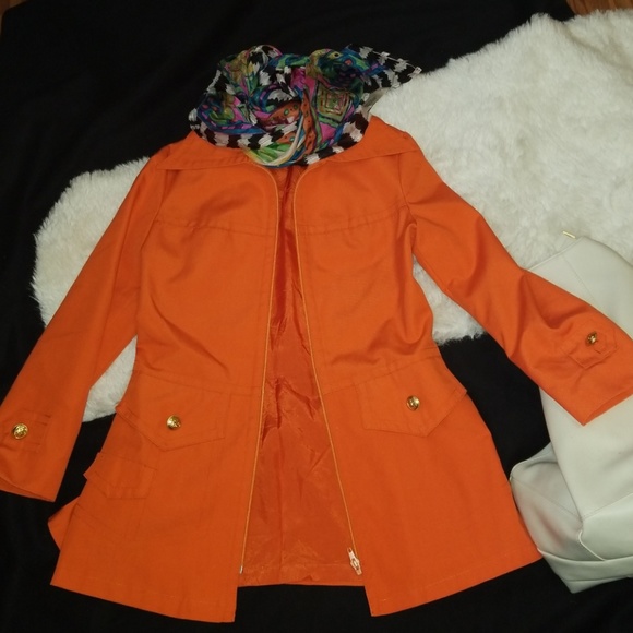 Piiron Jackets & Blazers - Vintage mod-style Tennessee Orange Trench